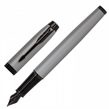 Ручка перьевая PARKER "IM Achromatic Grey BT", корпус серый матовый, нержавеющая сталь, синяя, 2127619 фото
