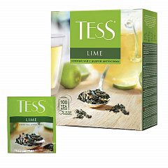 Чай TESS (Тесс) "Lime", зеленый с цедрой цитрусовых, 100 пакетиков по 1,5 г, 0920-09 фото