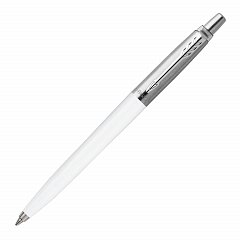 Ручка шариковая PARKER "Jotter Plastic CT", корпус белый, детали из нержавеющей стали, синяя, R0032930 фото