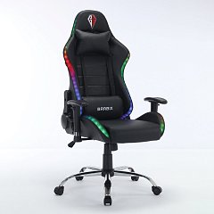 Кресло компьютерное BRABIX "Lumen GM-150 RGB", подсветка, две подушки, экокожа, черное, 532801 фото