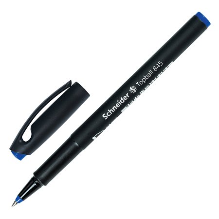 Ручка-роллер SCHNEIDER (Германия) "Topball 845", СИНЯЯ, корпус черный, узел 0,5 мм, линия письма 0,3 мм, 184503 фото