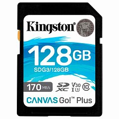 Карта памяти SDXC 128GB KINGSTON Canvas Go Plus, UHS-I U3, 170 Мб/с (class 10), SDG3/128GB фото