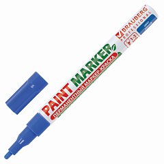 Маркер-краска лаковый (paint marker) 2 мм, СИНИЙ, БЕЗ КСИЛОЛА (без запаха), алюминий, BRAUBERG PROFESSIONAL, 150864 фото