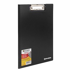 Папка-планшет BRAUBERG "Contract", А4 (315х230 мм), с прижимом и крышкой, пластиковая, черная, сверхпрочная, 1,5 мм, 223489 фото