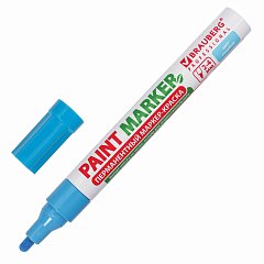 Маркер-краска лаковый (paint marker) 4 мм, ГОЛУБОЙ, БЕЗ КСИЛОЛА (без запаха), алюминий, BRAUBERG PROFESSIONAL, 151435 фото