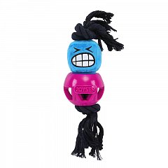 Игрушка для собак JOYSER Cageball Funhead Jack с резиновым мячом и пищалкой M розовый, 37 см фото