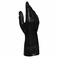 Перчатки латексно-неопреновые MAPA Technic/UltraNeo 401, хлопчатобумажное напыление, размер 7 (S), черные фото