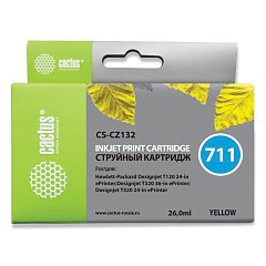 Картридж струйный CACTUS (CS-CZ132) для плоттеров HP DesignJet T120/T520, желтый фото