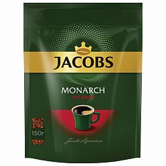 Кофе растворимый JACOBS "Monarch Intense", сублимированный, 150 г, мягкая упаковка, 8051499 фото
