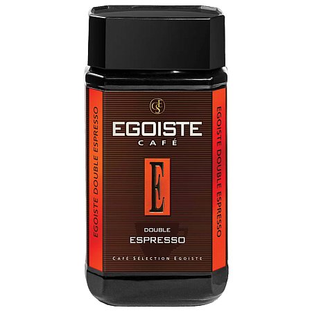 Кофе растворимый EGOISTE "Double Espresso", ШВЕЙЦАРИЯ, сублимированный, 100г, стеклянная банка,51117, EG10012023 фото
