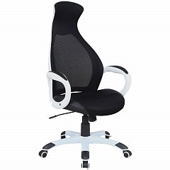 Кресло офисное BRABIX PREMIUM "Genesis EX-517", пластик белый, ткань/экокожа/сетка черная, 531573 фото