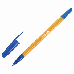 Ручка шариковая STAFF "Basic BP-03 Orange", СИНЯЯ, корпус оранжевый, узел 1 мм, линия письма 0,5 мм, 143741 фото