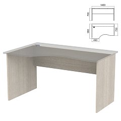 Стол эргономичный ЧАСТЬ 2 "Арго", 1400х900х760 мм, левый/правый, ясень шимо фото