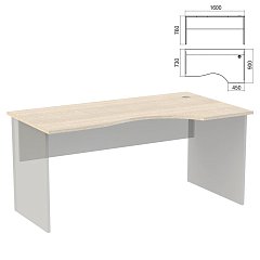 Стол эргономичный ЧАСТЬ 1 "Арго", 1600х900х760 мм, правый, ясень шимо фото