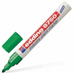 Маркер-краска лаковый (paint marker) EDDING 8750, ЗЕЛЕНЫЙ, 2-4 мм, круглый наконечник, алюминиевый корпус, Е-8750/4 фото