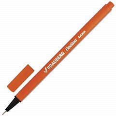 Ручка капиллярная (линер) BRAUBERG "Aero", ОРАНЖЕВАЯ, трехгранная, металлический наконечник, линия письма 0,4 мм, 142249 фото