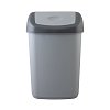 Ведро-контейнер для мусора, 14 л, с крышкой, серое, 55х30х28 см, 433270000