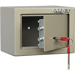 Сейф мебельный BRABIX "D-14m", 145х200х150 мм, 3 кг, ключевой замок, крепление к стене, 291160 фото