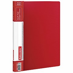 Папка с боковым металлическим прижимом и внутренним карманом BRAUBERG "Contract", красная, до 100 л., 0,7 мм, бизнес-класс, 221788 фото