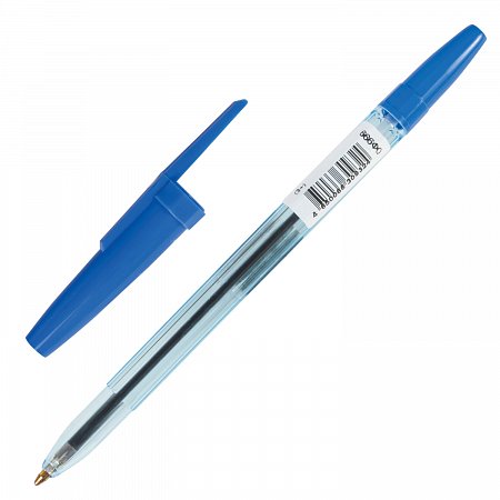 Ручка шариковая масляная "Офис", СИНЯЯ, корпус тонированный синий, узел 1 мм, линия письма 0,7 мм, ОФ999 фото