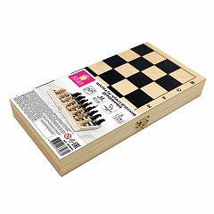 Шахматы классические обиходные, деревянные, лакированные, доска 29х29 см, ЗОЛОТАЯ СКАЗКА, 664669 фото
