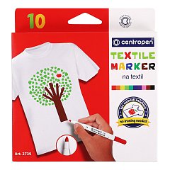 Маркеры для ткани 10 ЦВЕТОВ CENTROPEN "Textile Marker", круглый наконечник, 1,8 мм, 2739/10, 5 2739 1001 фото
