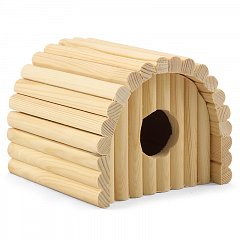 Домик полукруглый для мелких животных деревянный, 125*130*105мм, Gamma фото