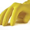 Перчатки латексные MANIPULA "Блеск", хлопчатобумажное напыление, размер 9-9,5 (L), желтые, L-F-01