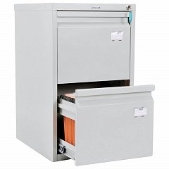 Шкаф картотечный ПРАКТИК "A-42", 685х408х485 мм, 2 ящика для 84 подвесных папок, формат папок A4 (БЕЗ ПАПОК) фото