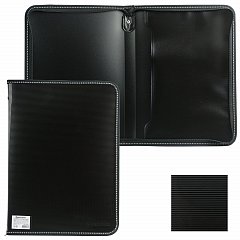 Папка на молнии пластиковая BRAUBERG "Contract", А4, 335х242 мм, внутренний карман, черная, 225162 фото