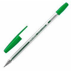 Ручка шариковая BRAUBERG "M-500 CLASSIC", ЗЕЛЕНАЯ, корпус прозрачный, узел 0,7 мм, линия письма 0,35 мм, 143447 фото