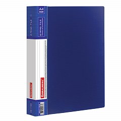 Папка на 2 кольцах BRAUBERG "Contract", 35 мм, синяя, до 270 листов, 0,9 мм, 221792 фото