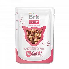 Суперпремиальный влажный корм для кошек BRIT Care Cat Курица и утка фото