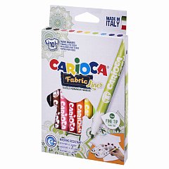 Маркеры для ткани CARIOCA (Италия) "Fabric", 10 цветов, круглый наконечник 2,6 мм, 42909 фото