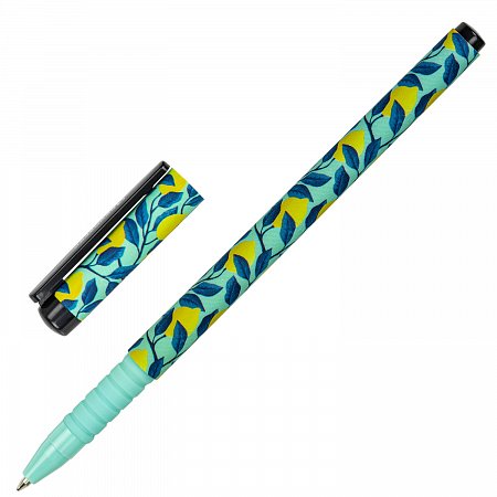 Ручка шариковая BRAUBERG SOFT TOUCH GRIP "CITRUS", СИНЯЯ, мягкое покрытие, узел 0,7 мм, 143717 фото