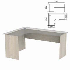 Стол компактный ЧАСТЬ 2 "Арго", 1600х1200х760 мм, левый, ясень шимо фото