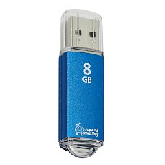 Флеш-диск 8 GB, SMARTBUY V-Cut, USB 2.0, металлический корпус, синий, SB8GBVC-B фото