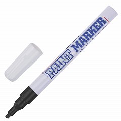 Маркер-краска лаковый (paint marker) MUNHWA "Slim", 2 мм, ЧЕРНЫЙ, нитро-основа, алюминиевый корпус, SPM-01 фото