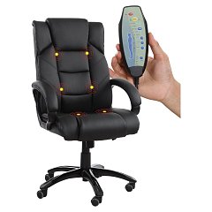Кресло офисное BRABIX "Bliss MS-004", 6 массажных модулей, экокожа, черное, 532522 фото