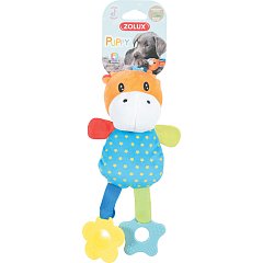 Плюшевая игрушка с пищалкой и элементами EVA "Радужный бегемот" оранжевый, 24,5 фото
