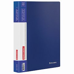 Папка 60 вкладышей BRAUBERG стандарт, синяя, 0,8 мм, 221605 фото