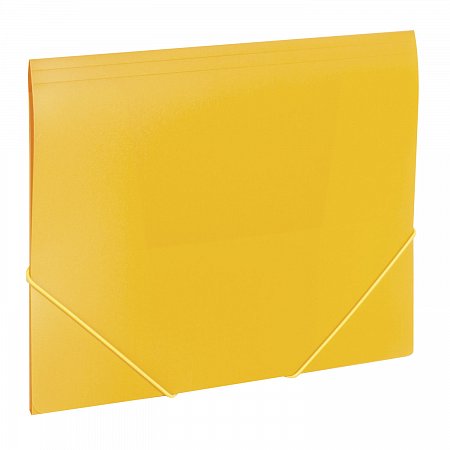 Папка на резинках BRAUBERG "Office", желтая, до 300 листов, 500 мкм, 228082 фото