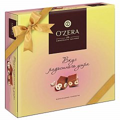 Конфеты шоколадные O'ZERA "Вкус радостного утра", с цельным фундуком, 180 г, картонная коробка, 267 фото