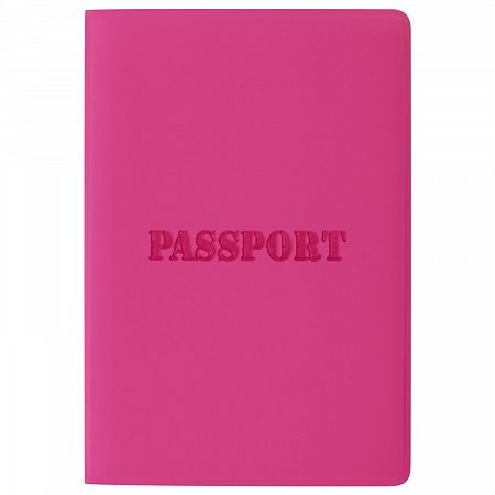 Обложка для паспорта STAFF, мягкий полиуретан, "ПАСПОРТ", розовая, 237605 фото