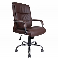 Кресло офисное BRABIX "Space EX-508", экокожа, хром, коричневое, 531164 фото