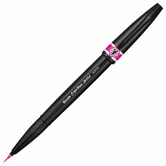 Ручка-кисть PENTEL (Япония) "Brush Sign Pen Artist", линия письма 0,5-5 мм, розовая, SESF30C-P фото