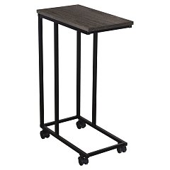 Стол журнальный BRABIX "LOFT CT-001", 450х250х680 мм, на колёсах, металлический каркас, цвет морёный дуб, 641859 фото
