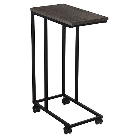 Стол журнальный BRABIX "LOFT CT-001", 450х250х680 мм, на колёсах, металлический каркас, цвет морёный дуб, 641859 фото