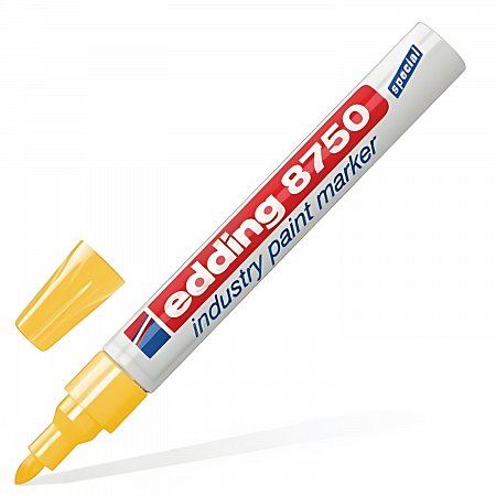 Маркер-краска лаковый (paint marker) EDDING 8750, ЖЕЛТЫЙ, 2-4 мм, круглый наконечник, алюминиевый корпус, Е-8750/5 фото