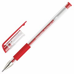 Ручка гелевая с грипом BRAUBERG "EXTRA GT", КРАСНАЯ, стандартный узел 0,5 мм, линия 0,35 мм, 143920 фото